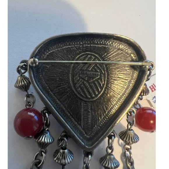 BEN AMUN Vintage NWT Silver and Stone Brooch Pin Pendant 1980's - Picture 3 of 5